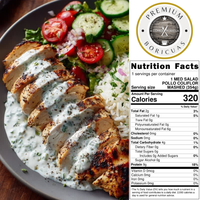 Mediterranean Salad w/ Pechuga Grill & Coliflor Mashed y Arroz Basmati