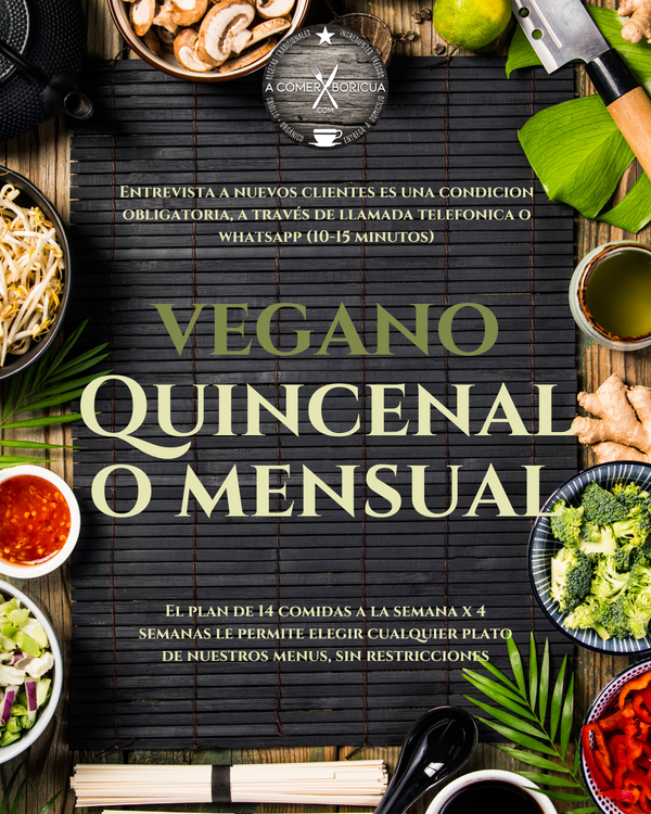 PLAN VEGANO (15 DIAS O MENSUAL)